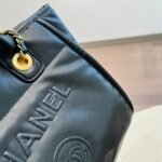 Chanel Large Deauville Shopping Bag Black 31Cm - Image 6