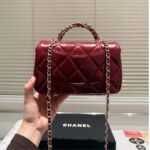 Chanel Classic Mini Flap Bag With Chain In Burgundy 21Cm - Image 4
