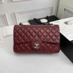 Chanel Classic Double Flap Bag Plum Red 25Cm - Image 2
