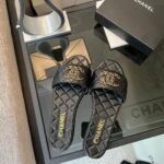 Chanel 23P Quilted Cc Chain Mule Sandal Black G39954 X56940 94305 - Image 4