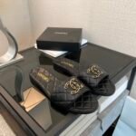 Chanel 23P Quilted Cc Chain Mule Sandal Black G39954 X56940 94305 - Image 2