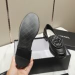 Chanel CC Nib Turnlock Moccasins Flat Loafers Black - Image 8