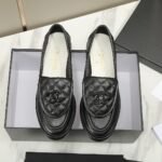 Chanel CC Nib Turnlock Moccasins Flat Loafers Black - Image 2