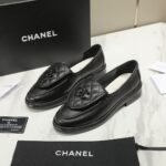 Chanel CC Nib Turnlock Moccasins Flat Loafers Black - Image 3