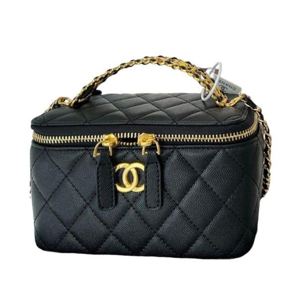 xr:d:DAFdyXAGrC8:41,j:43674734185,t:23032104 Chanel Small Vanity Case SS22 Black 17Cm - Image 1