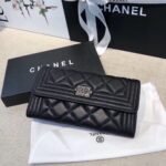 Chanel Boy Flap Long Wallet Ruthentium Hardware Black 19Cm - Image 2