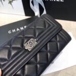 Chanel Boy Flap Long Wallet Ruthentium Hardware Black 19Cm - Image 3