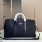Prada Re Nylon And Saffiano Leather Duffel Bag Black 50Cm 2VC042 2DMH F0002 V OOO - Image 2