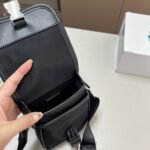 Prada Re Nylon And Saffiano Leather Shoulder Bag Black 17Cm 2VD043 2DMH F0002 V XOP - Image 7