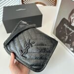 Saint Laurent Niki Vintage Leather Chain Wallet Black 19Cm 583103 0En04 1000 - Image 3