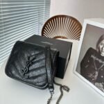 Saint Laurent Niki Vintage Leather Chain Wallet Black 19Cm 583103 0En04 1000 - Image 2