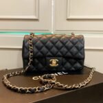Chanel Classic Flap Caviar Black Crossbody Bag 20Cm - Image 2