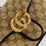 Gucci GG Marmont Shoulder Bag Beige And Black 26Cm 443497 HVKEG 9772 - Image 3