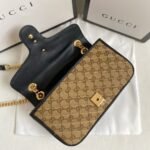 Gucci GG Marmont Shoulder Bag Beige And Black 26Cm 443497 HVKEG 9772 - Image 7
