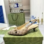 Gucci Women’S GG Canvas Slingback Pump Beige And Ebony Original GG Canvas 782627 2HK80 9763 - Image 4