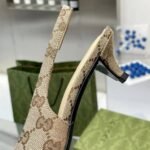 Gucci Women’S GG Canvas Slingback Pump Beige And Ebony Original GG Canvas 782627 2HK80 9763 - Image 5