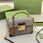 Gucci Padlock Bamboo Handle GG Supreme Handbag Brown 25Cm - Image 3