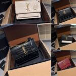 Saint Laurent Sunset Smooth Shoulder Bag Bicolor Black And White 23Cm - Image 3