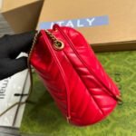 Gucci GG Marmont Matelassé Chevron Mini Bucket Bag Red 13Cm 575163 DTDHT 6832 - Image 3