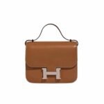 Hermes Constance Mini Epsom Silver Toned Hardware Brown 19Cm