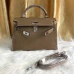 Hermes Kelly Mini Epsom Handbag Etoupe 22Cm - Image 2