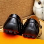 Hermes Men’S Loafer Moccasin Polish Leather With H Silver In Black - Image 7