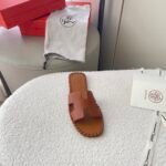 Hermes Oran Sandals Stitching In Brown - Image 6