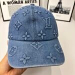 Louis Vuitton Monogram Denim Baseball Cap In Blue - Image 4