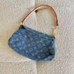 Louis Vuitton Pleaty Handbag Monogram Denim Blue 26Cm M95050 - Image 5