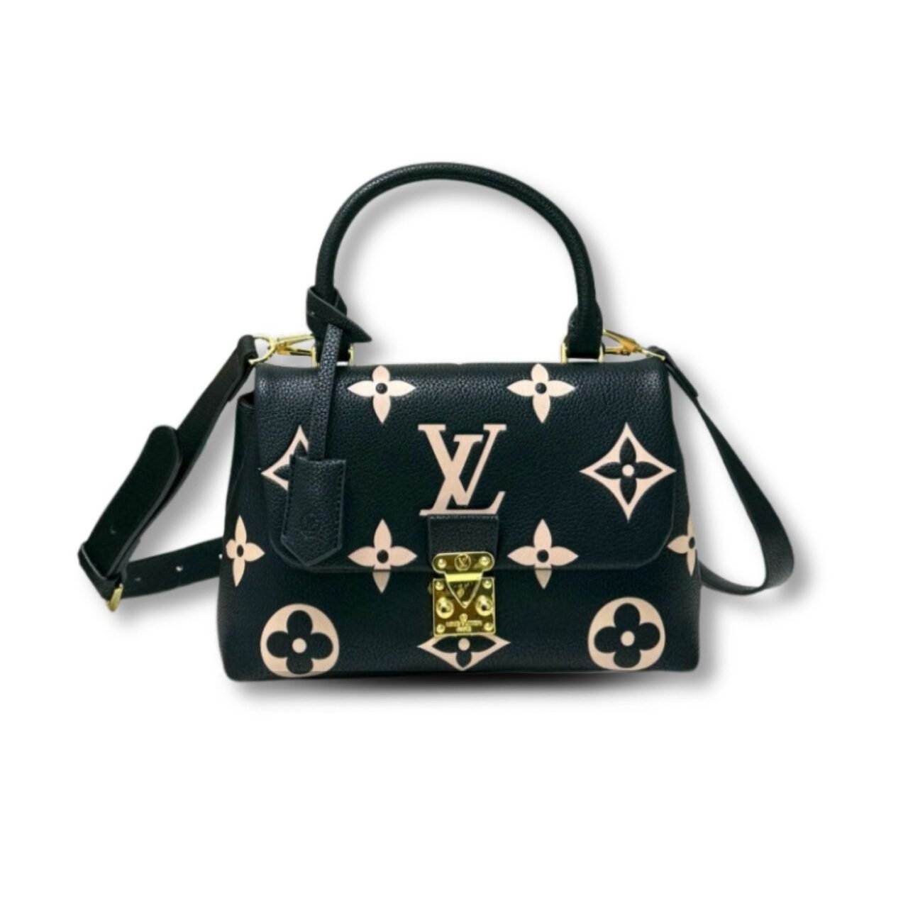 Louis-Vuitton-Madeleine-MM-Monogram-Empreinte-Black-Beige-e1759931408521 Louis Vuitton Madeleine MM Monogram Empreinte Black Beige 30Cm - Image 1