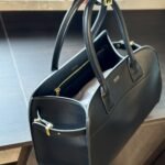 Prada Large Leather Tote Bag With Buckles Black 32Cm 1BG508 2CYS F0002 V OOO - Image 4