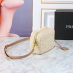 Prada Raffia Crochet Shoulder Bag Natural 20Cm 1BH196 2A2T F0018 V OUO - Image 3