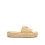 Prada Crochet Flatform Slides Brown - Image 2