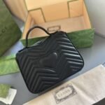 Gucci GG Marmont Mini Top Handle Bag Black 22Cm 702563 DTDFV 1000 - Image 5