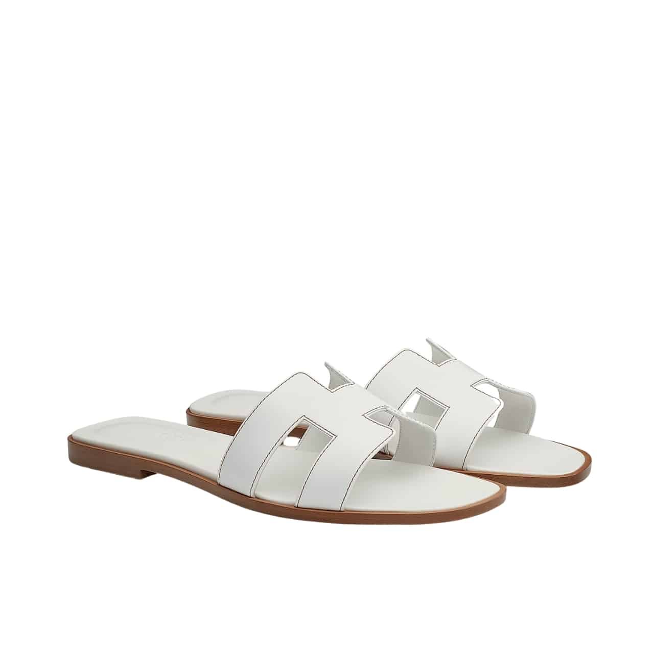 TBNB-11-1 Hermes Oran Sandal Blanc H021056Z 02350 - Image 1
