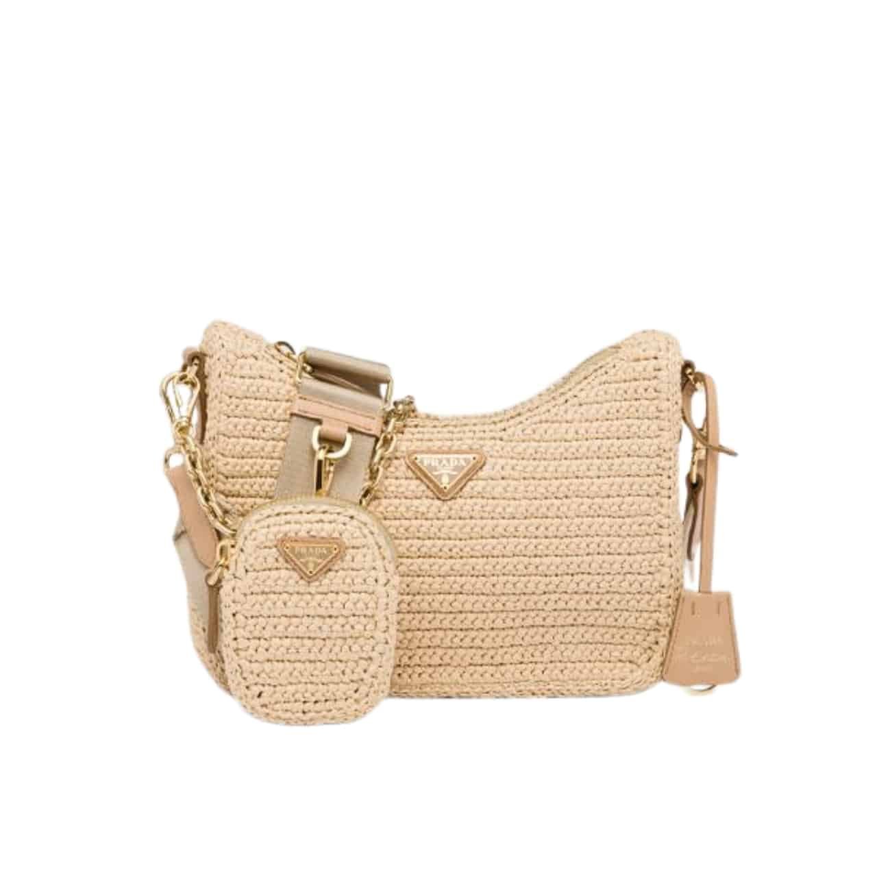 TBNB-12-2 Prada Re-Edition 2005 Raffia Bag Tan 1BH2042A2TF0018VV9L - Image 1
