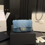 Chanel Classic Handbag Washed Denim And Gold Tone Metal Blue 19Cm A01112 B16747 NX158 - Image 2