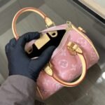 Louis Vuitton Nano Speedy Monogram Jacquard Denim Pink 20Cm M81213 - Image 4