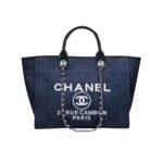 Chanel Deauville Shopping Tote Dark Blue 39Cm