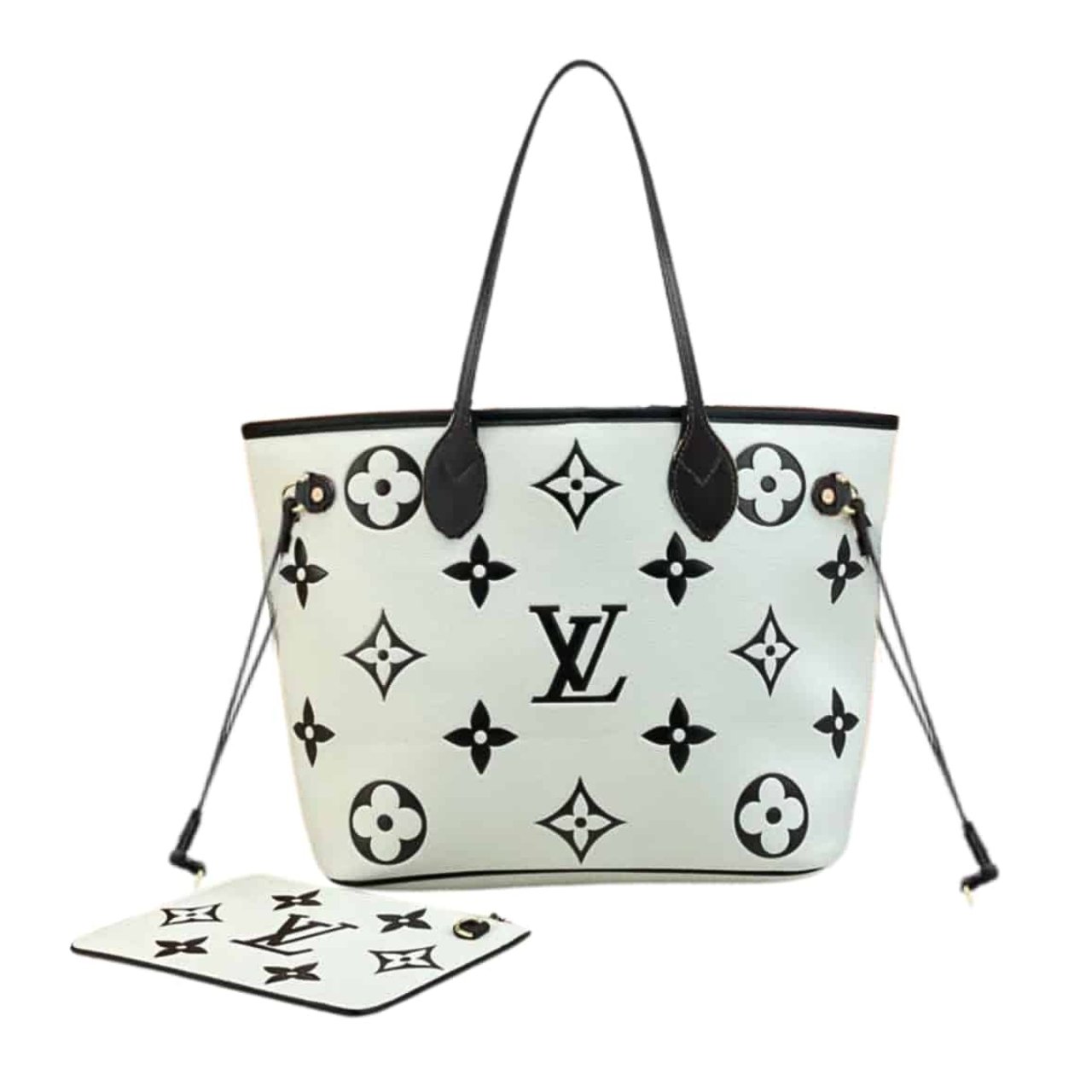 Thumbnail-10-3 Louis Vuitton Neverfull MM Begie And Black 31Cm M46039 - Image 1