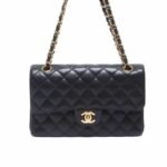 Chanel Classic Flap Caviar Black Crossbody Bag 20Cm