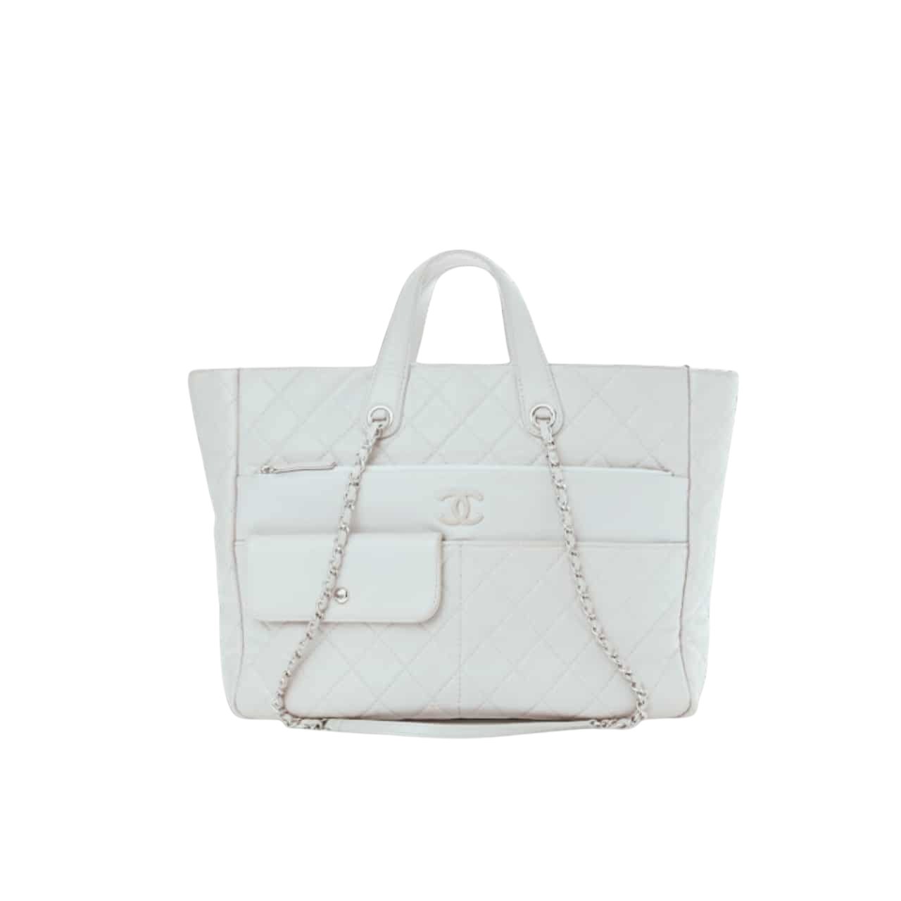 Thumbnail-14 Chanel Ultra Pocket Shopping Tote White 37Cm - Image 1