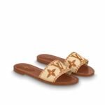 Louis Vuitton Lock It Flat Mule Cognac Brown Leather 1A8SVI