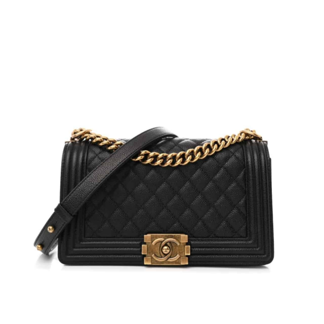 Thumbnail-27-8 Chanel Medium Boy Bag Black Gold Hardware 25Cm - Image 1