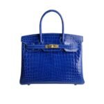 Hermes Birkin 30 Crocodile Gold-Toned Hardware Dark Blue 30Cm