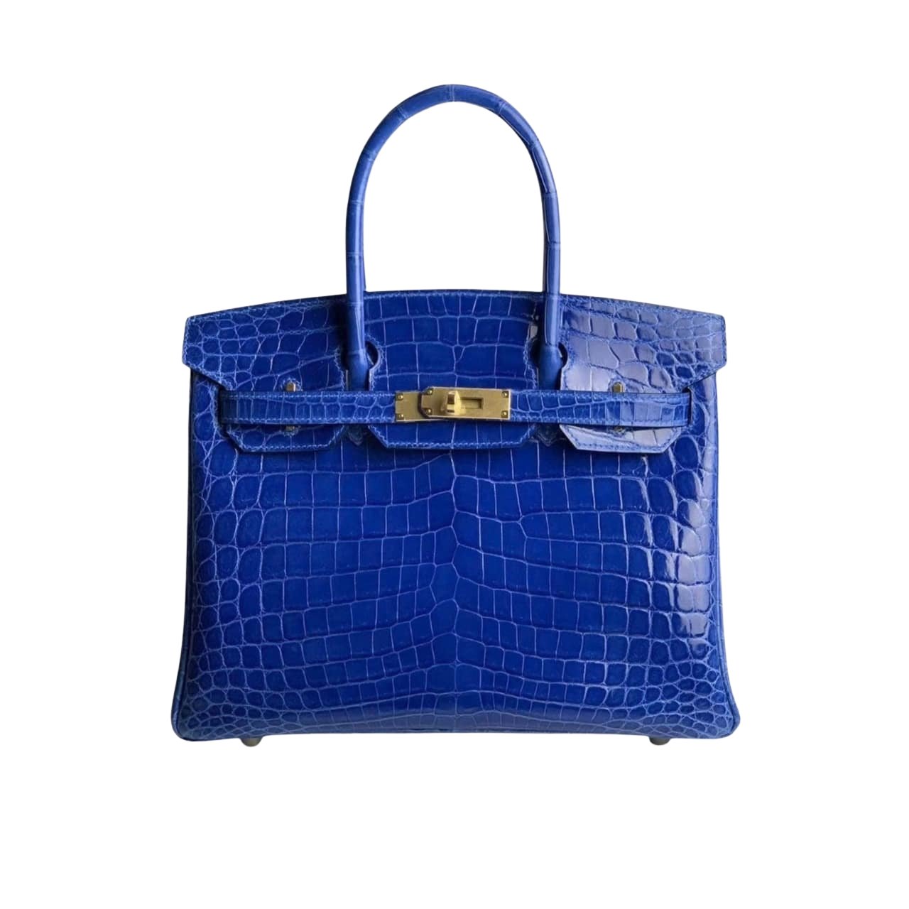 Thumbnail-38-1 Hermes Birkin 30 Crocodile Gold-Toned Hardware Dark Blue 30Cm - Image 1