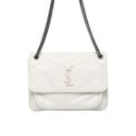 Saint Laurent Niki Medium In Vintage Leather White 28Cm