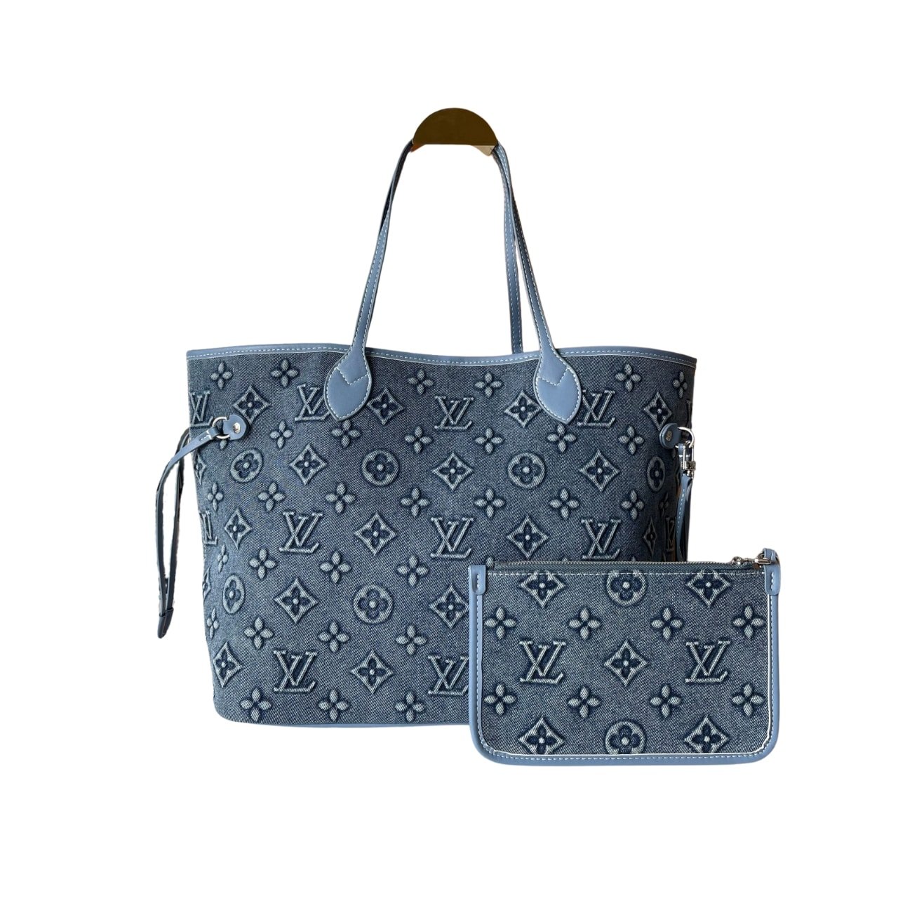 Thumbnail-42-1 Louis Vuitton Neverfull MM Bag Monogram Denim Blue 32Cm - Image 1