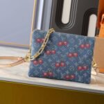 Louis Vuitton X Takashi Murakami PM Coussin Bag Denim Monogram Cherry Blue 26Cm M14978 - Image 2