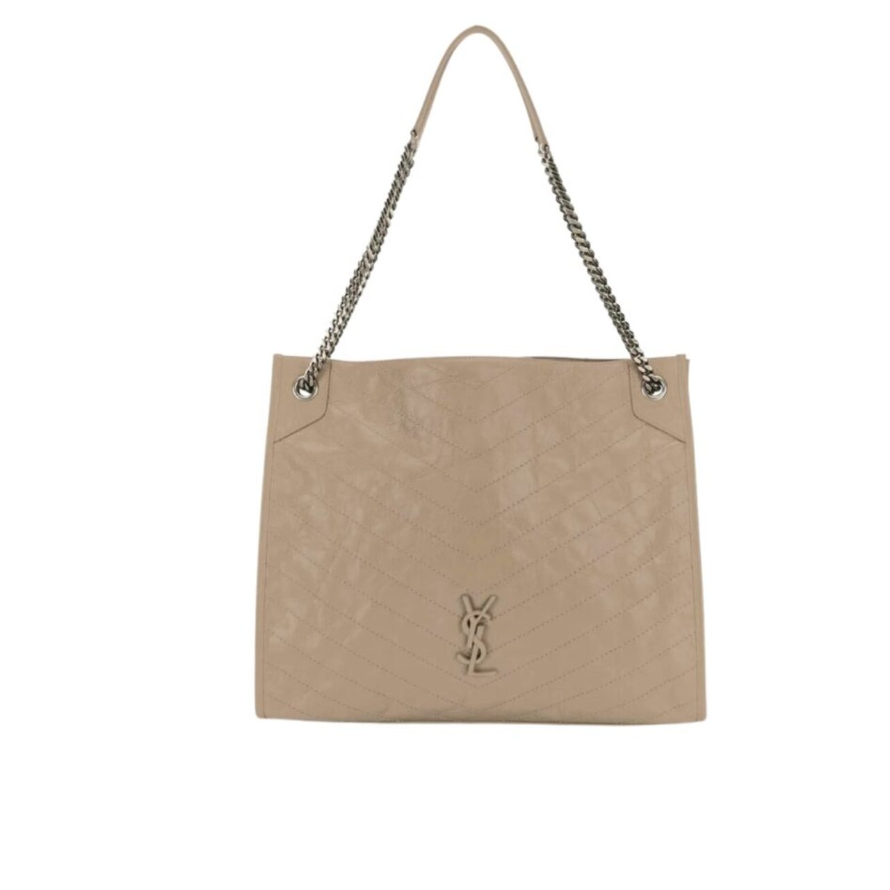Thumbnail-50-3 Saint Laurent Niki Crinkled Effect Shopping Tote Bag Khaki 35Cm - Image 1